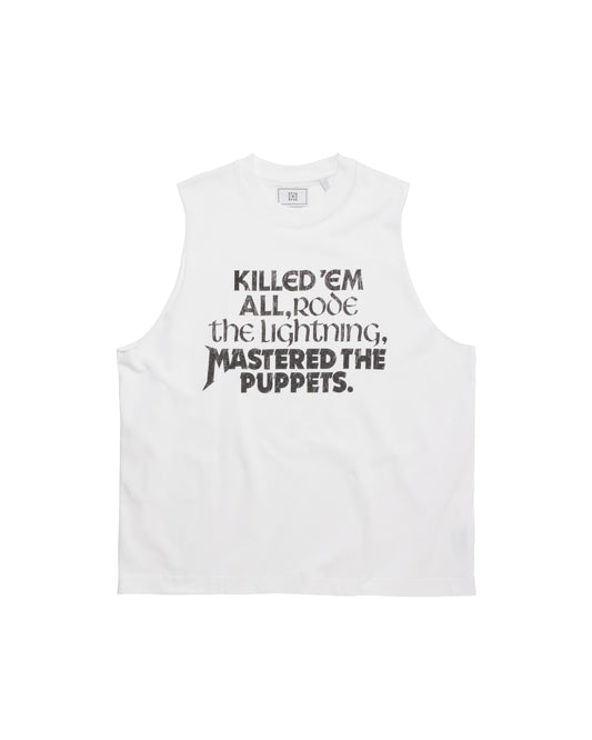KILLED EM ALL SLEEVELESS TEE - WHITE
