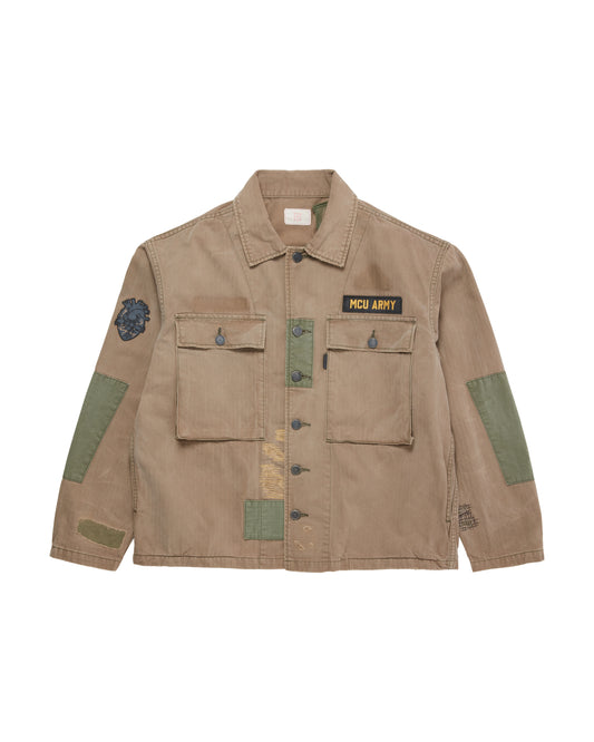 MILITARY SHURI HERRINGBONE OVERSHIRT