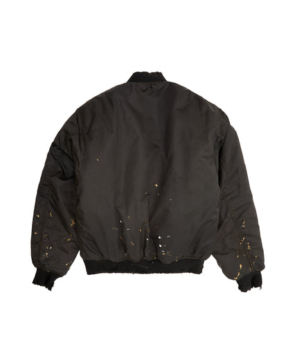 KAIGA WASHED NYLON BOMBER - VINTAGE BLACK